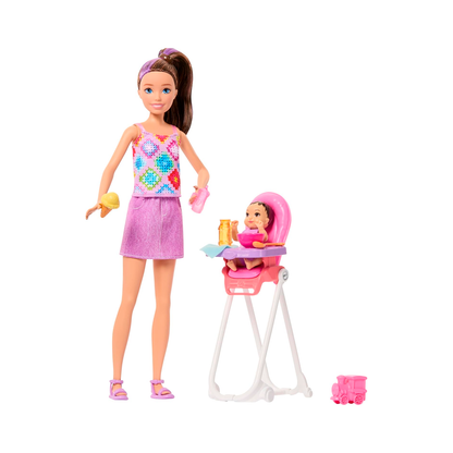 Barbie - Skipper Babysitters - High Chair & 8 Accessories