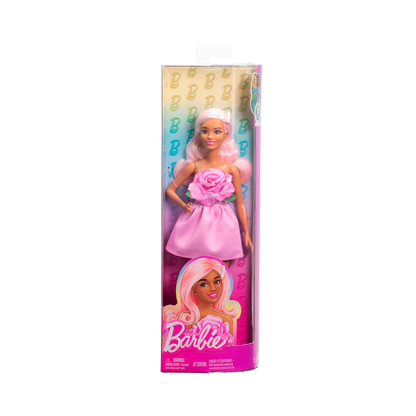 Barbie - Fashionistas - Pastel Pink Hair Wearing Strapless Dress with Rose Bodice