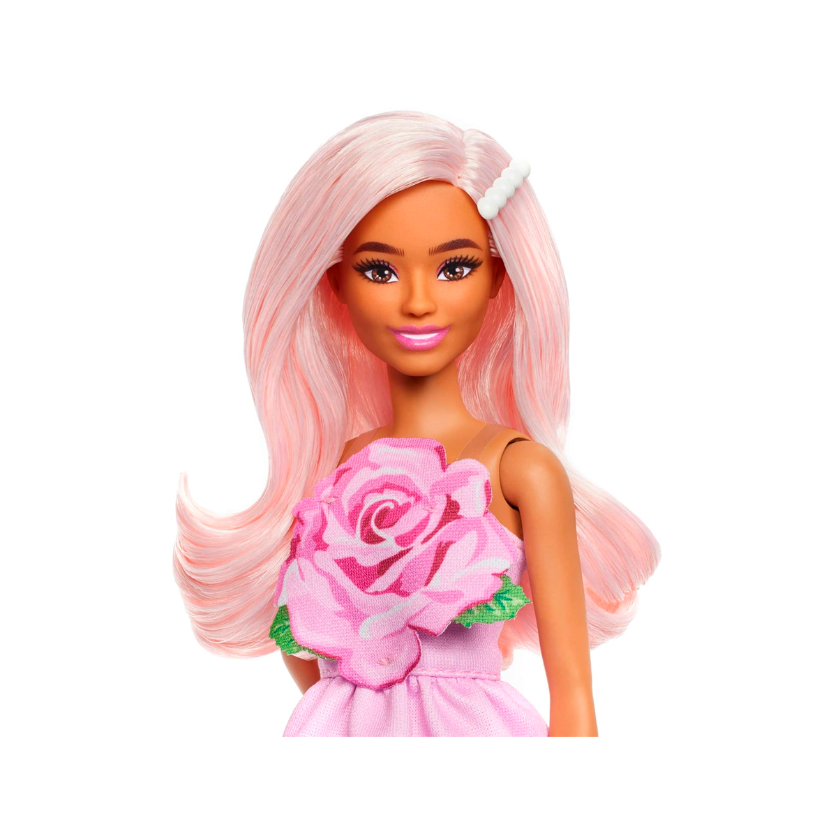 Barbie - Fashionistas - Pastel Pink Hair Wearing Strapless Dress with Rose Bodice