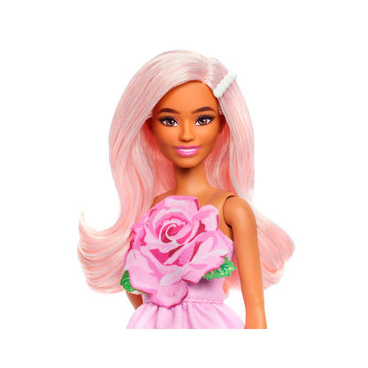 Barbie - Fashionistas - Pastel Pink Hair Wearing Strapless Dress with Rose Bodice