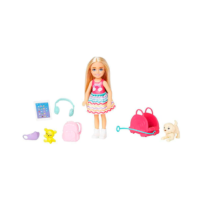 Barbie - Family & Friends - Club Chelsea - Travel Set with Puppy