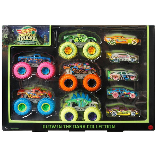 Hot Wheels - Monster Trucks - Glow in the Dark - 10 Pack