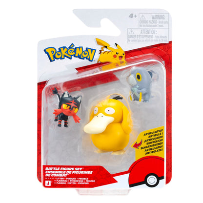 Pokemon - Battle Figure Set - Frigibax, Litten & Psyduck