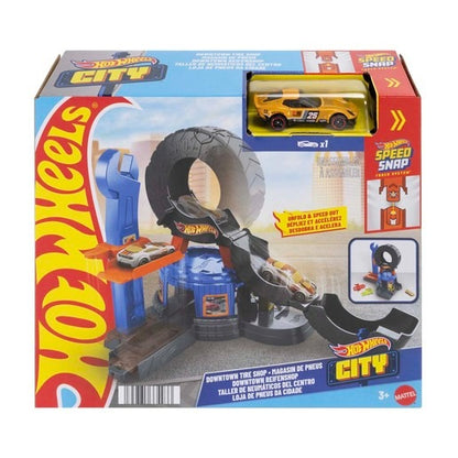 Hot Wheels - Speed Snap City - Downtown Tire Shop Playset
