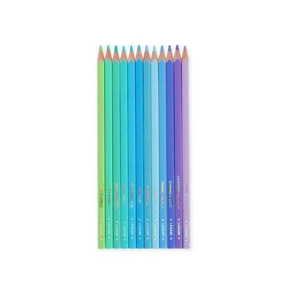 Legami - Set of 12 Colouring Pencils in Ocean Palette - Live Colourfully