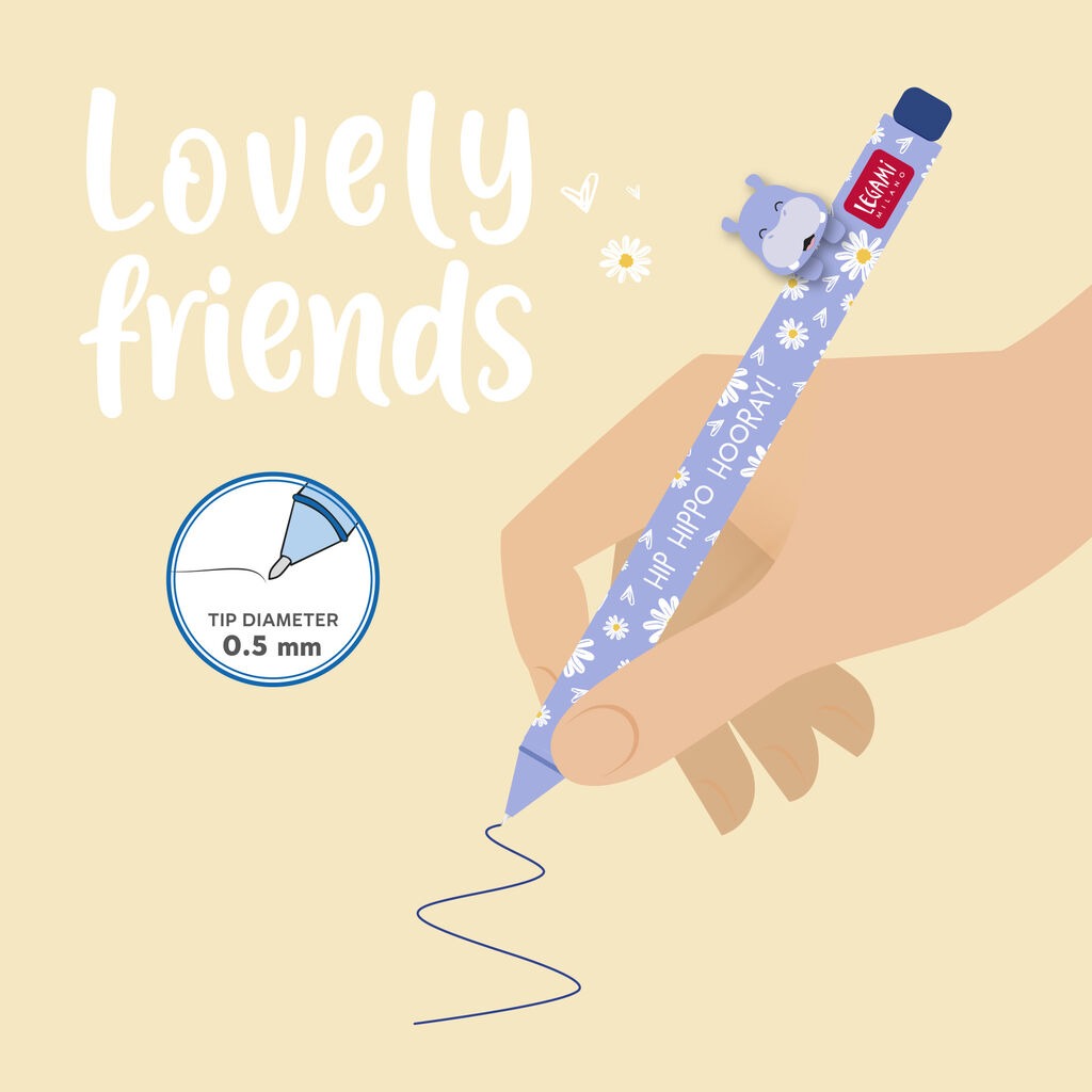 Legami - Lovely Friends - Gel Pen - Hippo