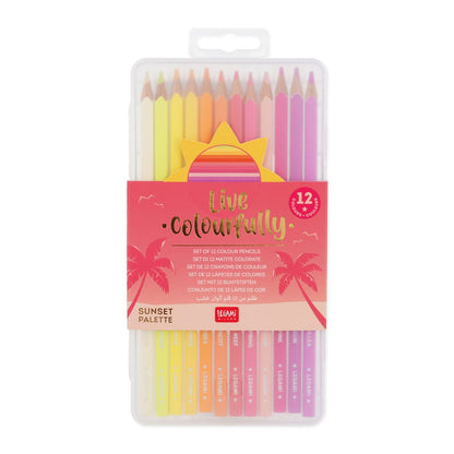 Legami - Set of 12 Colouring Pencils in Sunset Palette - Live Colourfully