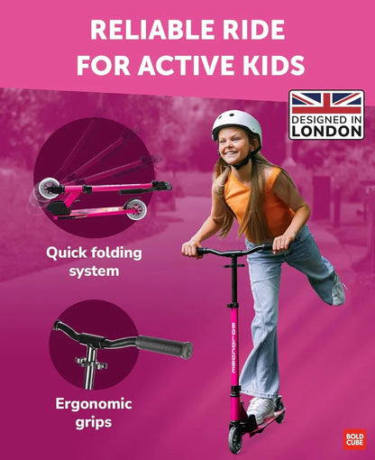 Boldcube - Deluxe 2 Wheel Scooter - Fucsia Pink (6-14 Yrs)