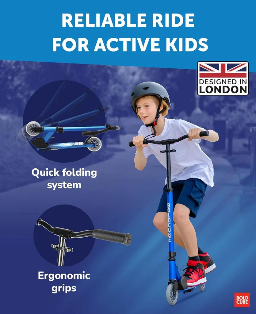Boldcube - Deluxe 2 Wheel Scooter - Sapphire Blue (6-14 Yrs)