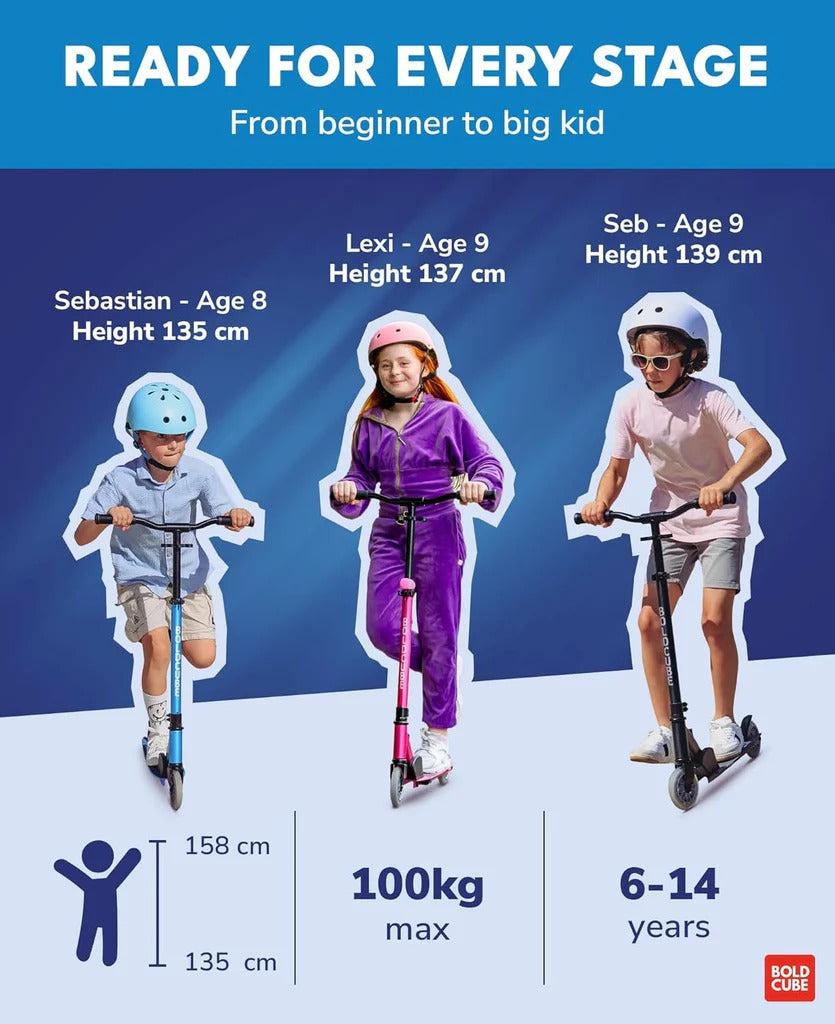 Boldcube - Deluxe 2 Wheel Scooter - Sapphire Blue (6-14 Yrs)