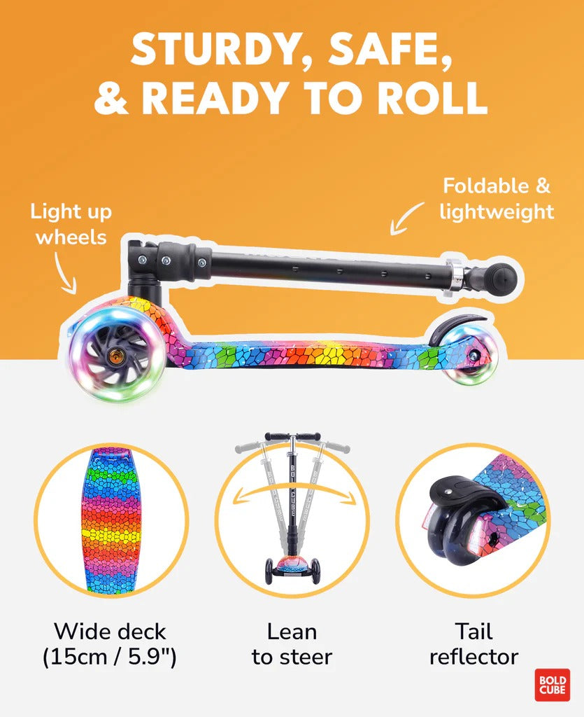 Boldcube - Big 3 Wheel Scooter - Crystal Rubix (5-10 Yrs)