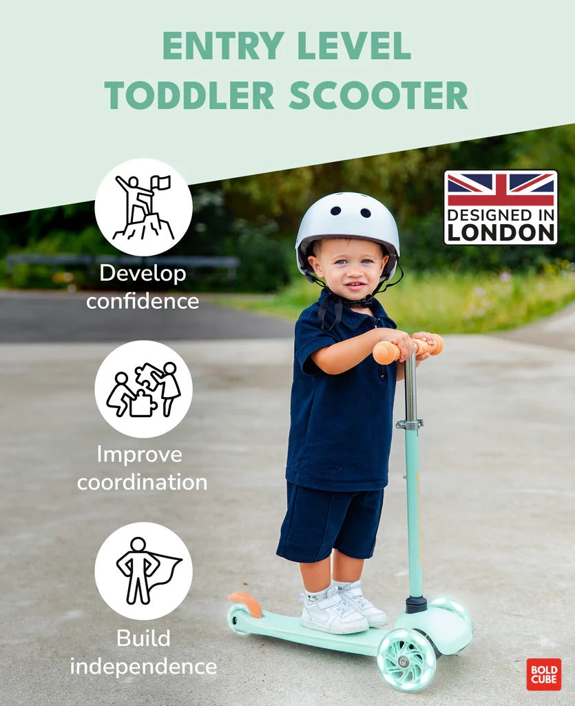 Boldcube - Teeny 3 Wheel Scooter - Mint & Orange (2-5 Yrs)