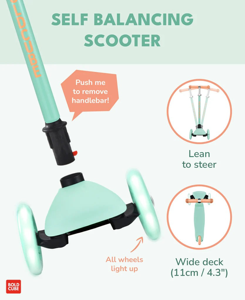 Boldcube - Teeny 3 Wheel Scooter - Mint & Orange (2-5 Yrs)