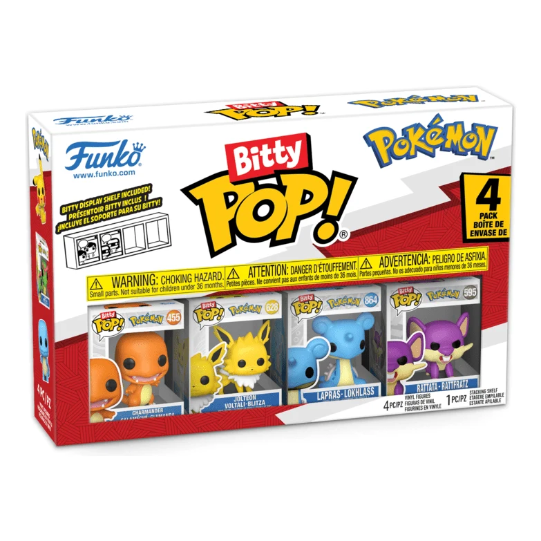 Funko - Bitty POP - Pokemon 4 Pack - Charmander, Jolteon, Lapras, & Rattata