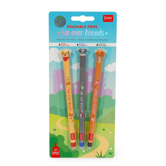 Legami - Erasable Pens - Fur-ever Friends (3 Pack)
