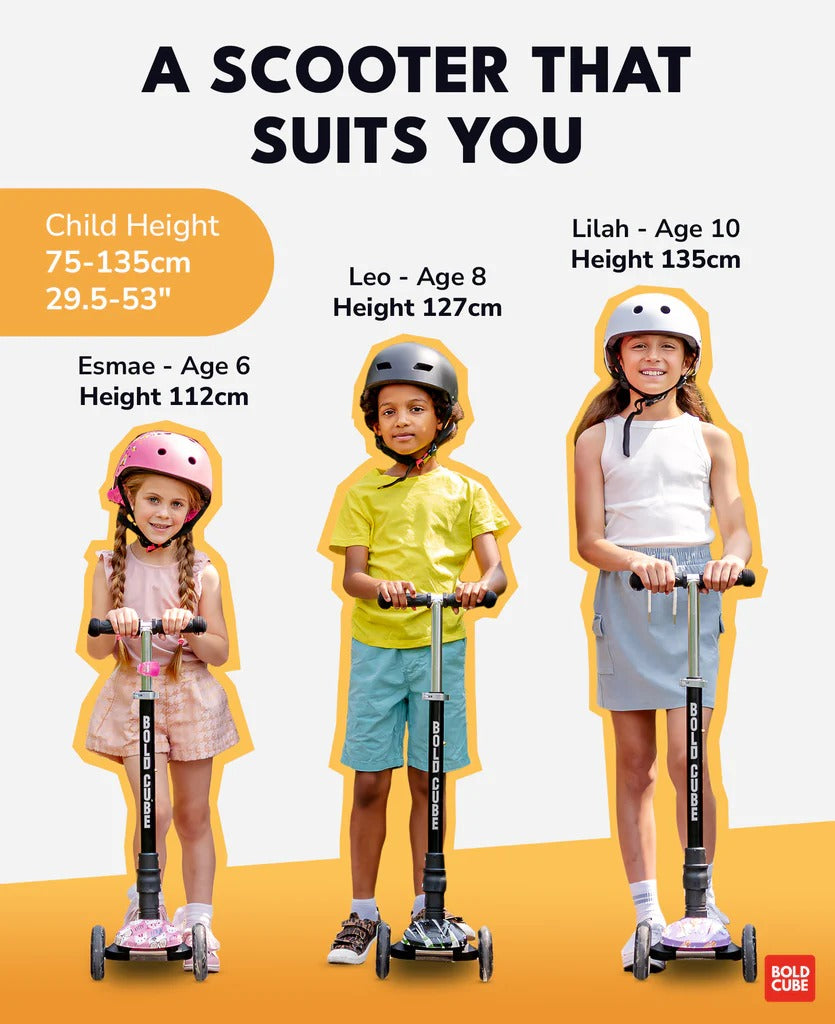 Boldcube - Big 3 Wheel Scooter - Crystal Rubix (5-10 Yrs)