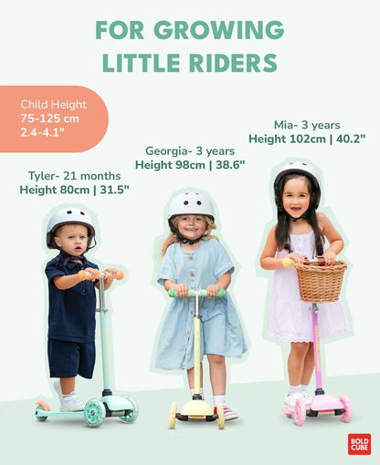 Boldcube - Teeny 3 Wheel Scooter - Mint & Orange (2-5 Yrs)