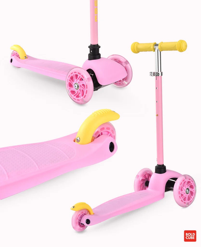 Boldcube - Teeny 3 Wheel Scooter - Pink & Yellow (2-5 Yrs)