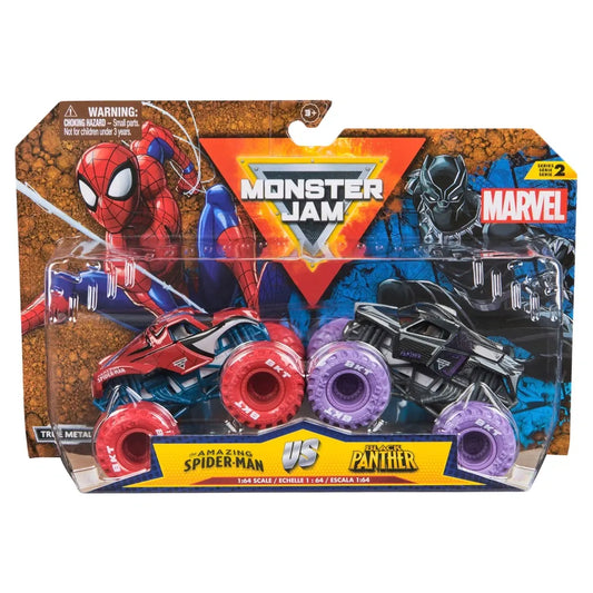 Monster Jam - Marvel - Monster Trucks Diecast 1:64 Scale - 2 Pack Assortment