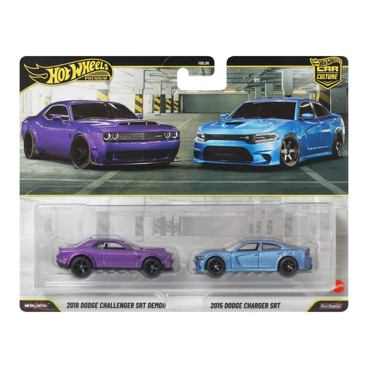 Hot Wheels - Premium - Car Culture - 2018 Dodge Challenger SRT Demon & 2015 Dodge Charger SRT