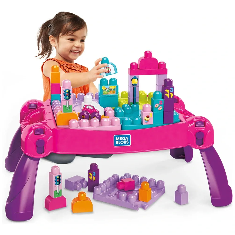 Fisher-Price - Mega Bloks - Build & Learn Table - Pink