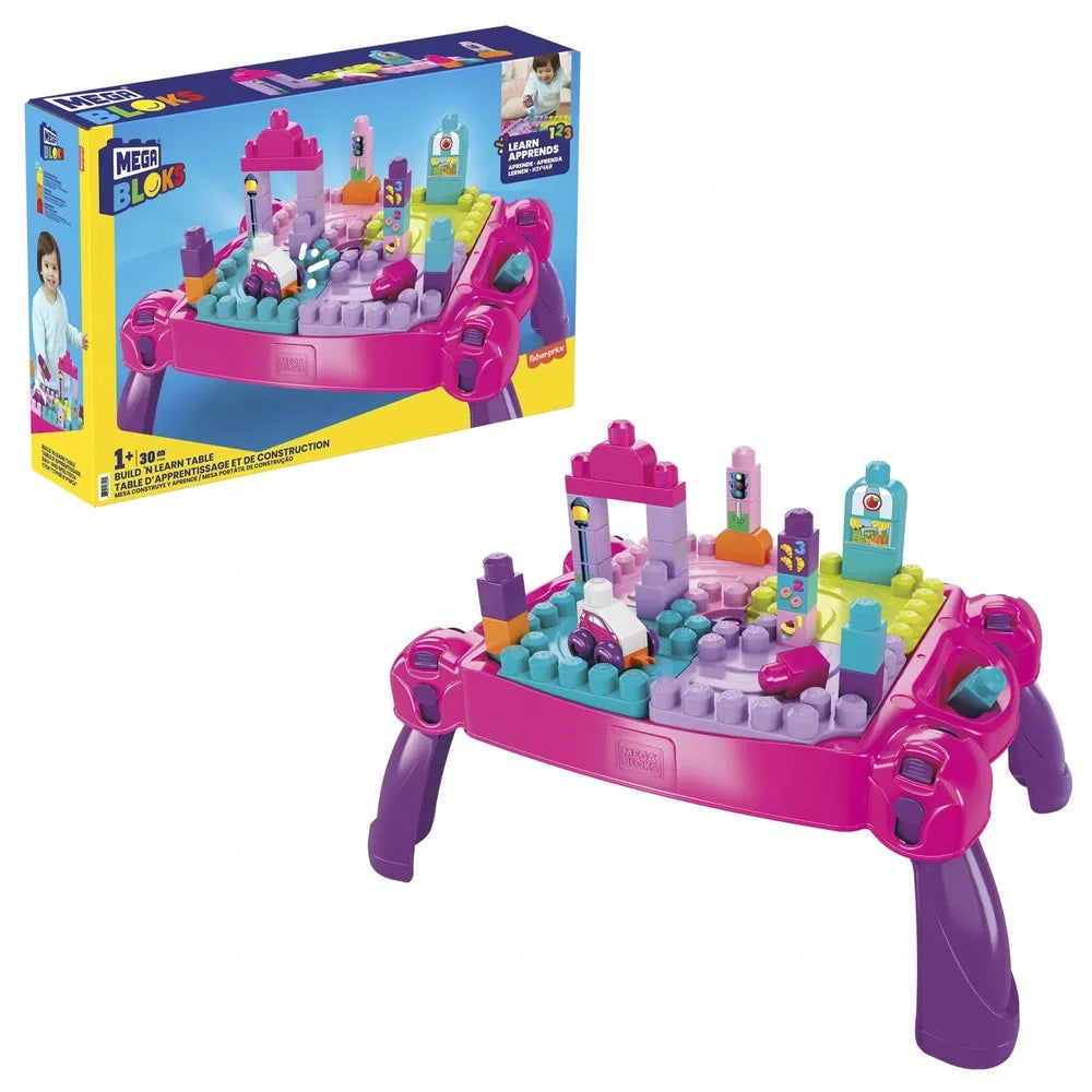 Fisher-Price - Mega Bloks - Build & Learn Table - Pink