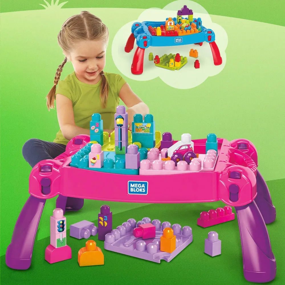 Fisher-Price - Mega Bloks - Build & Learn Table - Pink