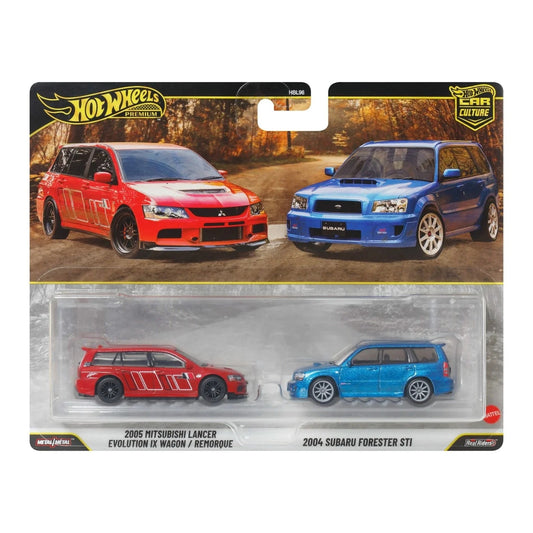 Hot Wheels - Premium - Car Culture - 2005 Mitsubishi Lancer Evolution IX Wagon - 2004 Subaru Forester STI