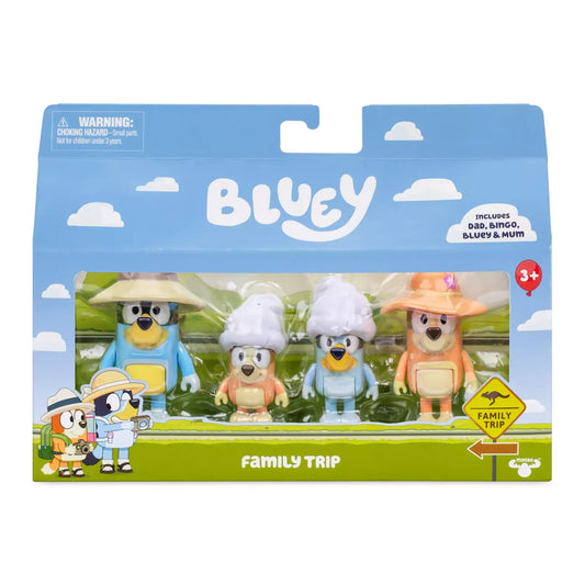 Bluey - Family Trip 4 Pack Figures