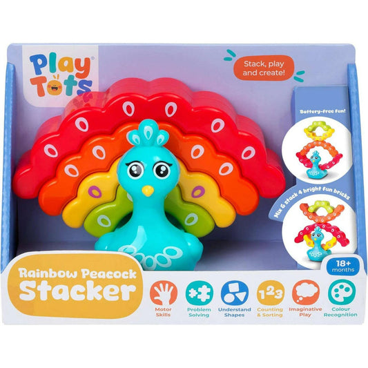 Play Tots - Rainbow Peacock Stacker