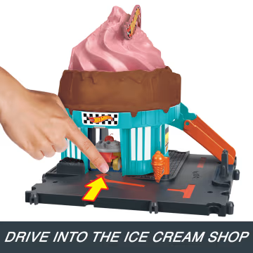 Hot Wheels - City - Downtown Ice Cream Swirl Playset
