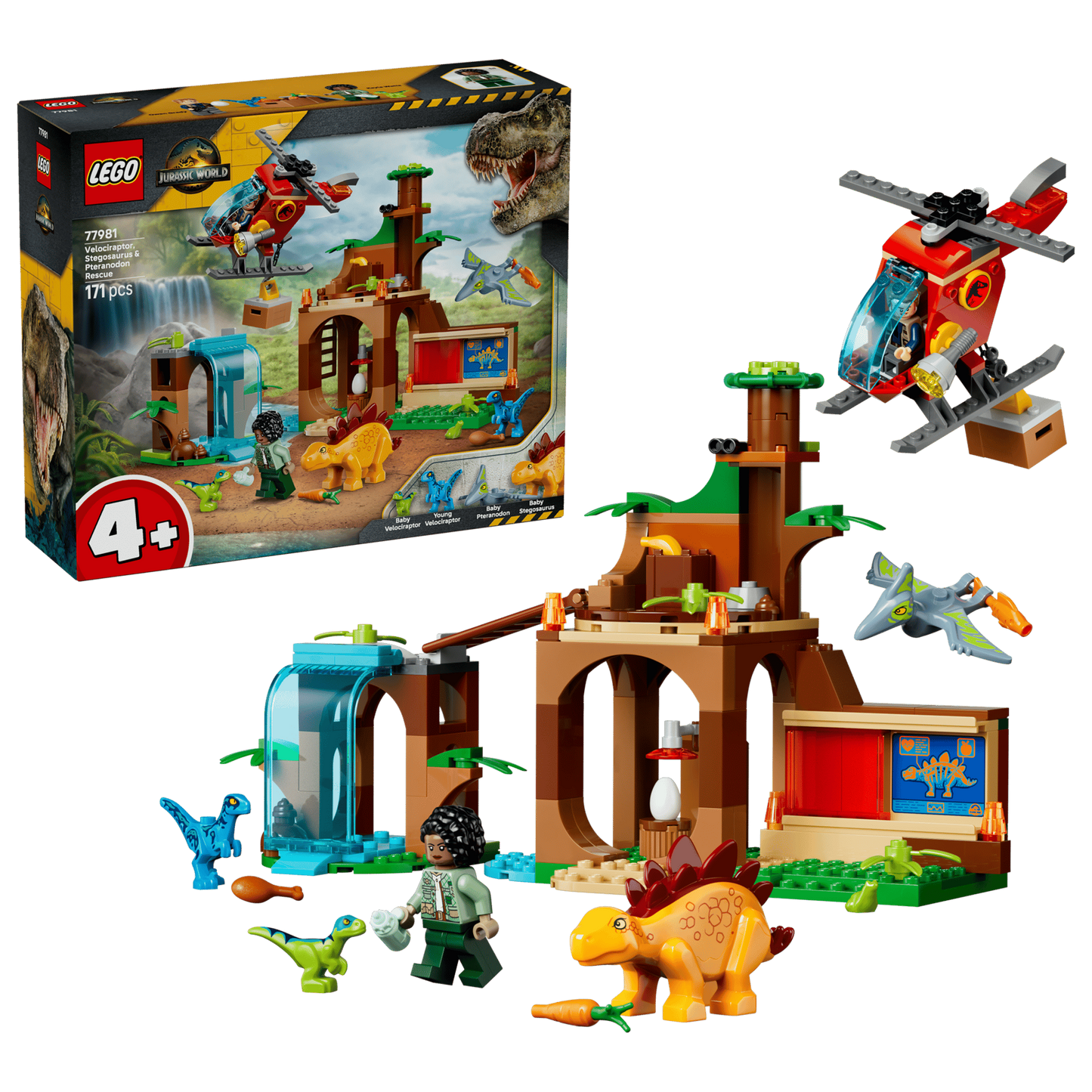 LEGO Jurassic World - Velociraptor, Stegosaurus & Pteranodon Rescue (77981)