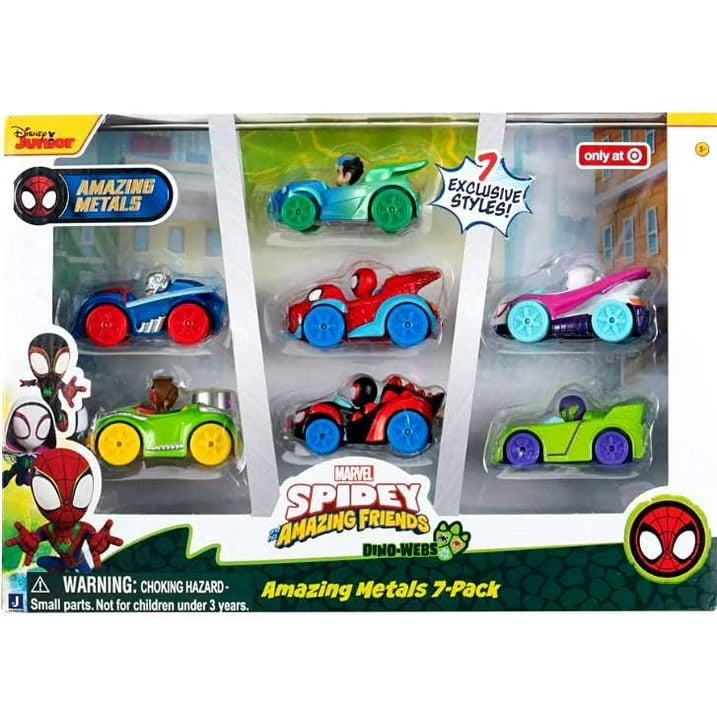 Spidey and His Amazing Friends - Amazing Metal Cars - 7 Pack Playset