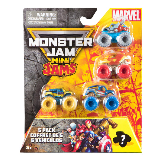 Monster Jam - Marvel Mini Toy Vehicle - 5pk