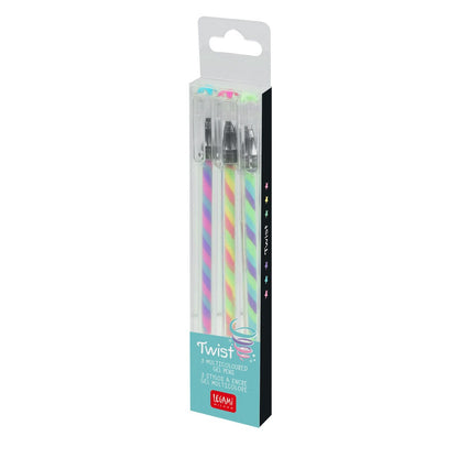Legami - Set of 3 Multicoloured Gel Pens - Twist