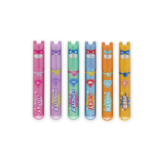Legami - Set of 6 Mini Highlighters - Teddy's Superpower