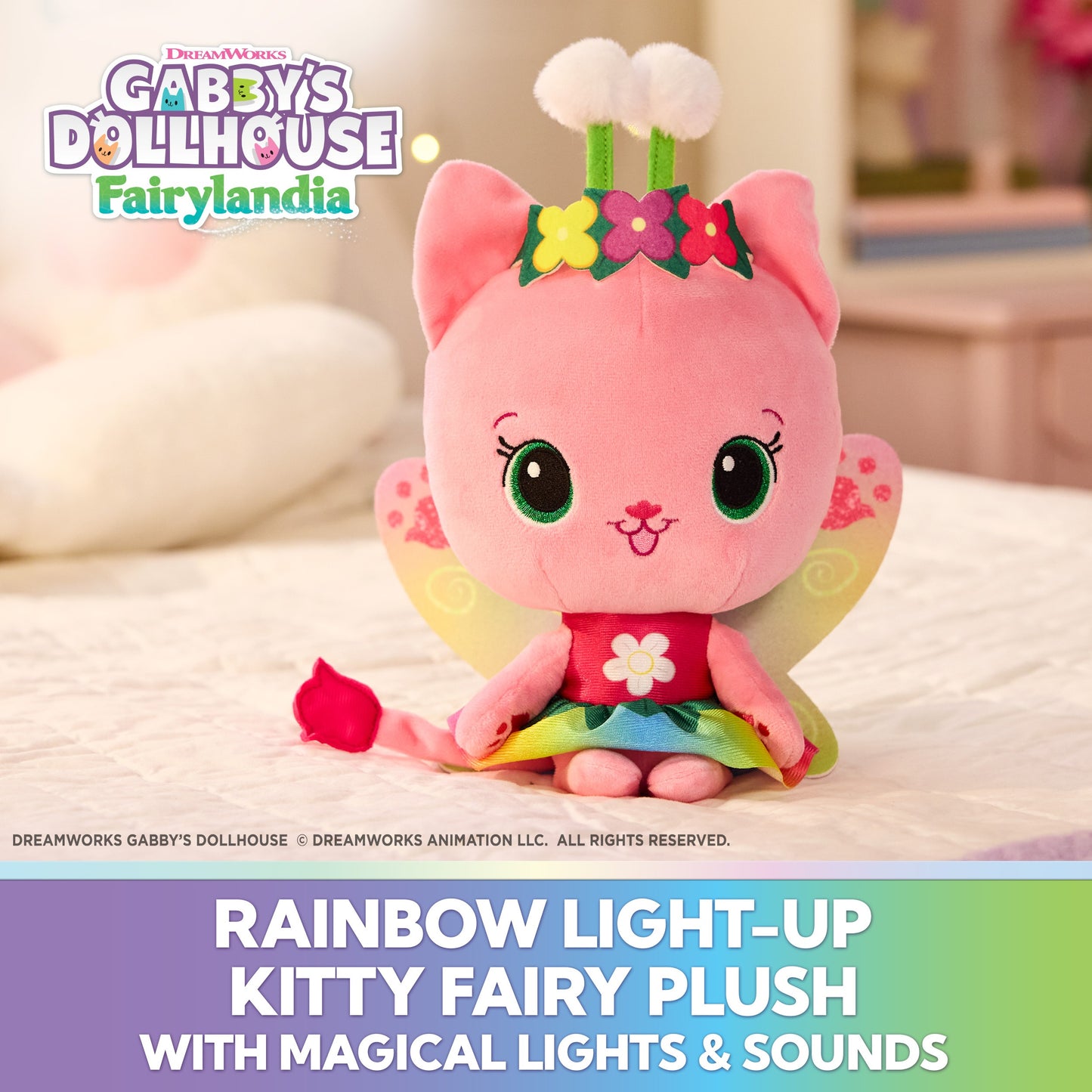 Gabby's Dollhouse - Rainbow Light-Up 'Kitty Fairy' Plush
