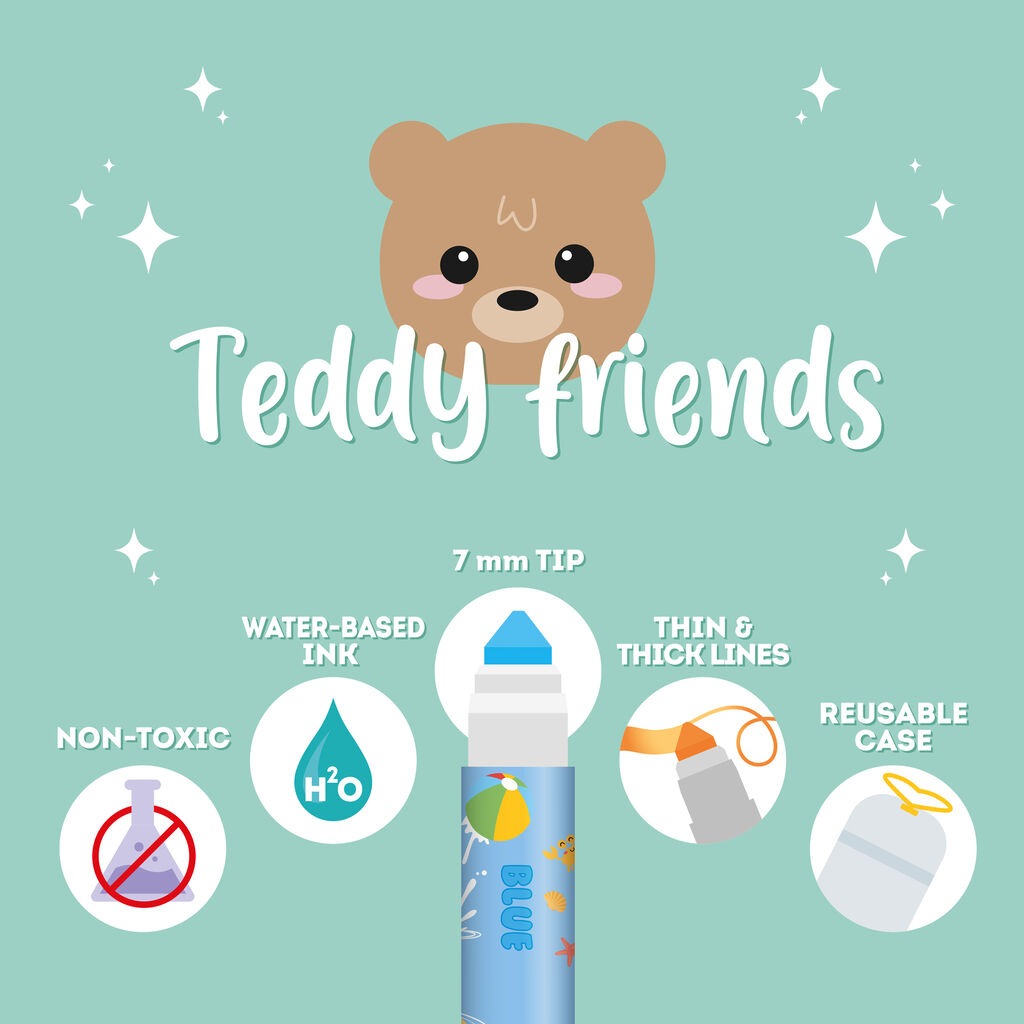 Legami - Set of 12 Markers - Teddy Friends