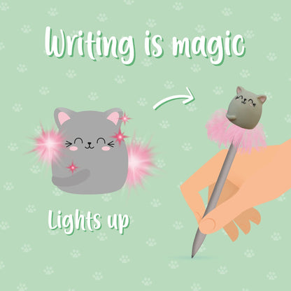 Legami - Light-up Ballpoint Pen - Kitty - Writing is Magic
