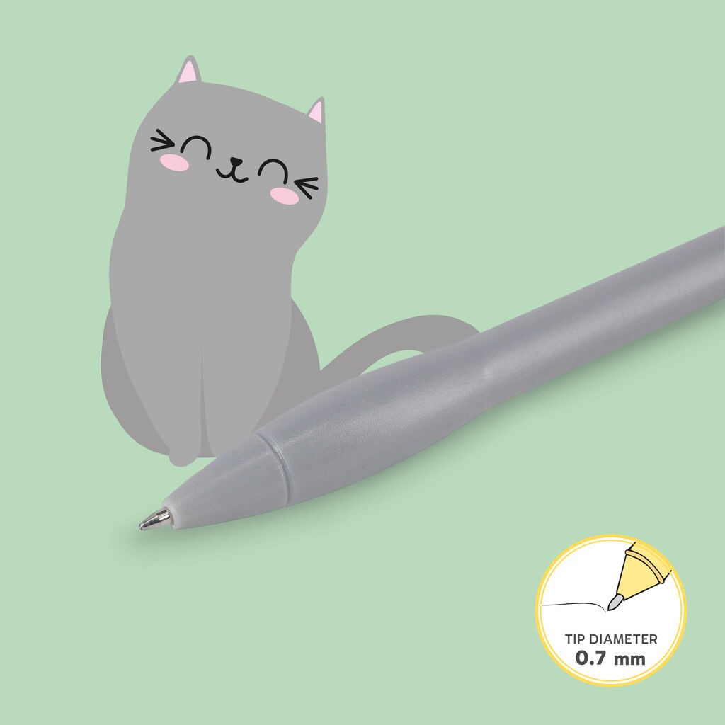 Legami - Light-up Ballpoint Pen - Kitty - Writing is Magic