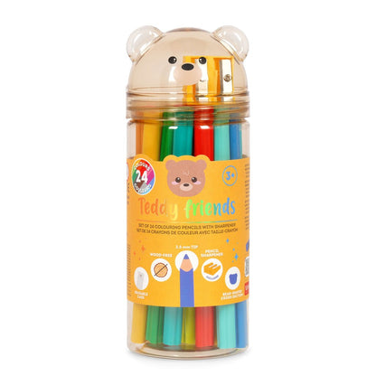 Legami - Set of 24 Colouring Pencil with Sharpener - Teddy Friends