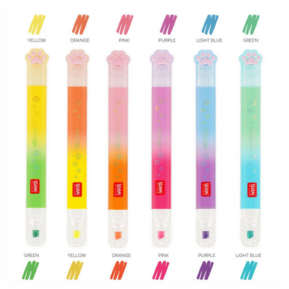 Legami - Set of 6 Kitty Dual-Tip Highlighters - Meow