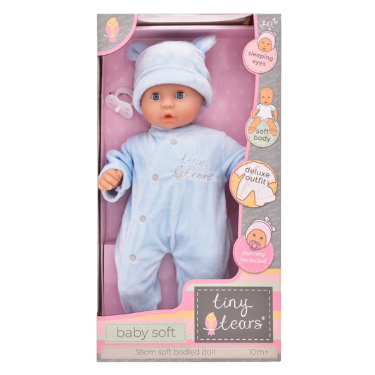 Tiny Tears - Baby Soft 38cm Doll - Blue Outfit