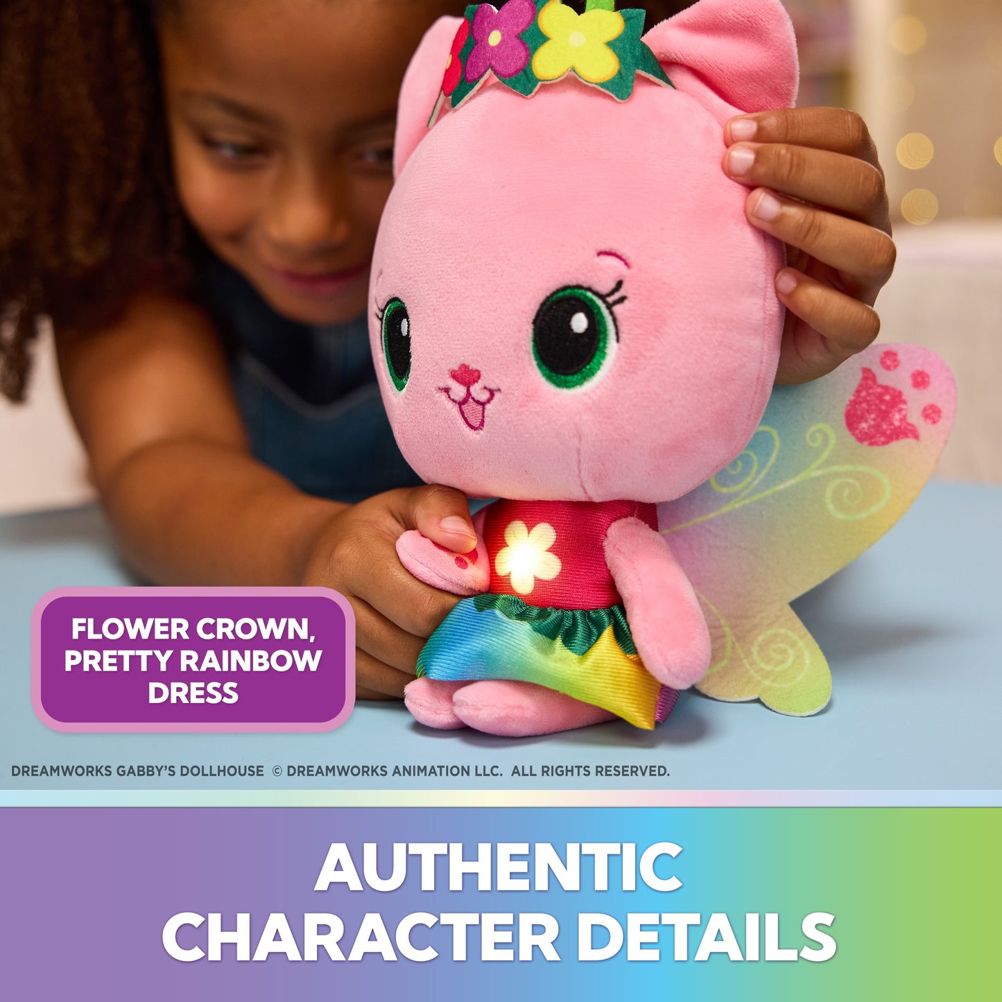 Gabby's Dollhouse - Rainbow Light-Up 'Kitty Fairy' Plush