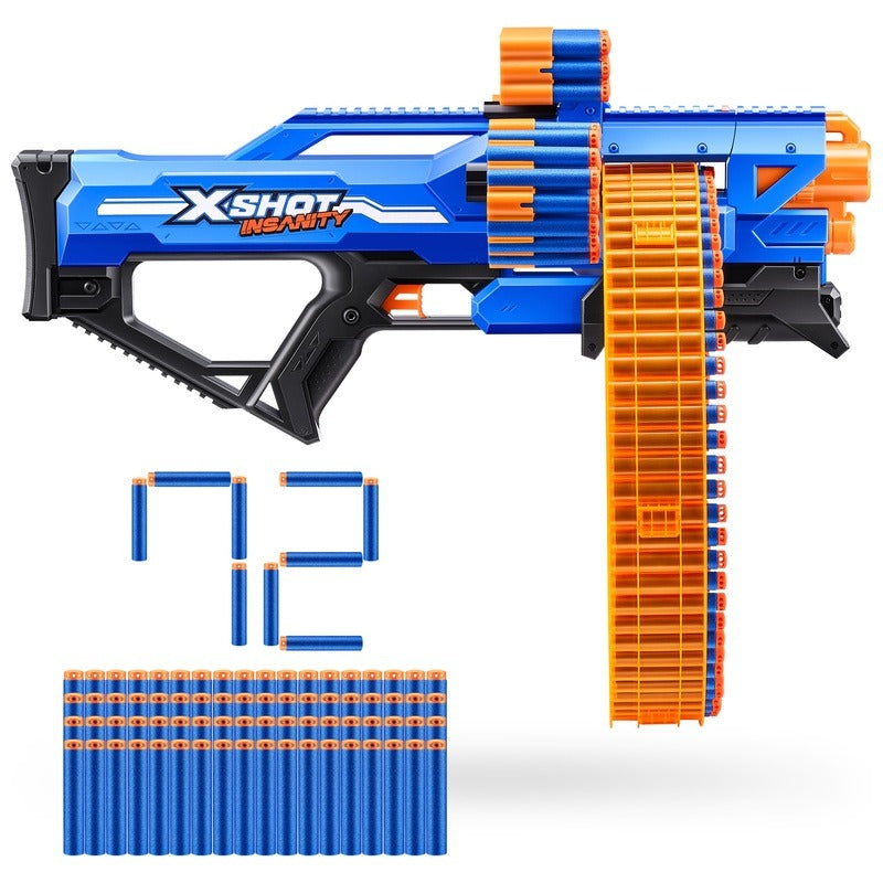 X-Shot - Insanity Mad Mega Barrel Blaster with 72 Darts