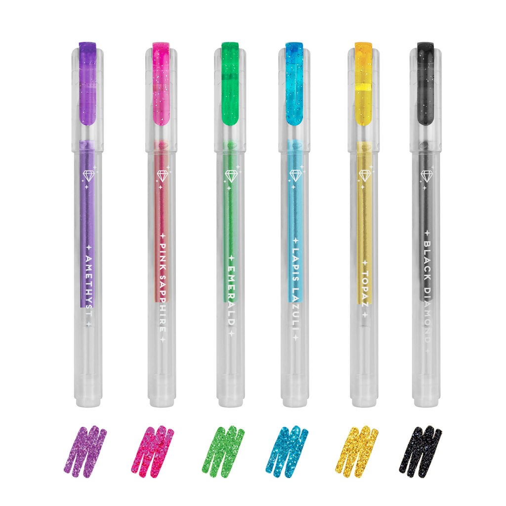 Legami - Set of 6 Glitter Gel Pens - Shine Like a Diamond