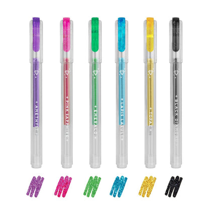 Legami - Set of 6 Glitter Gel Pens - Shine Like a Diamond