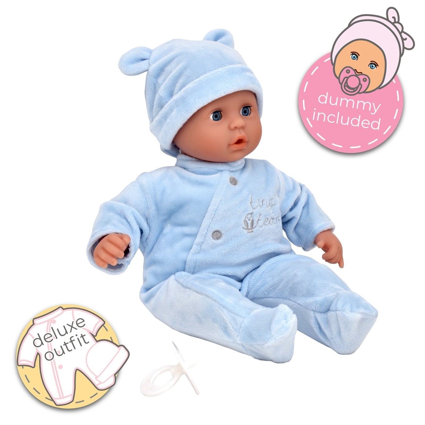 Tiny Tears - Baby Soft 38cm Doll - Blue Outfit