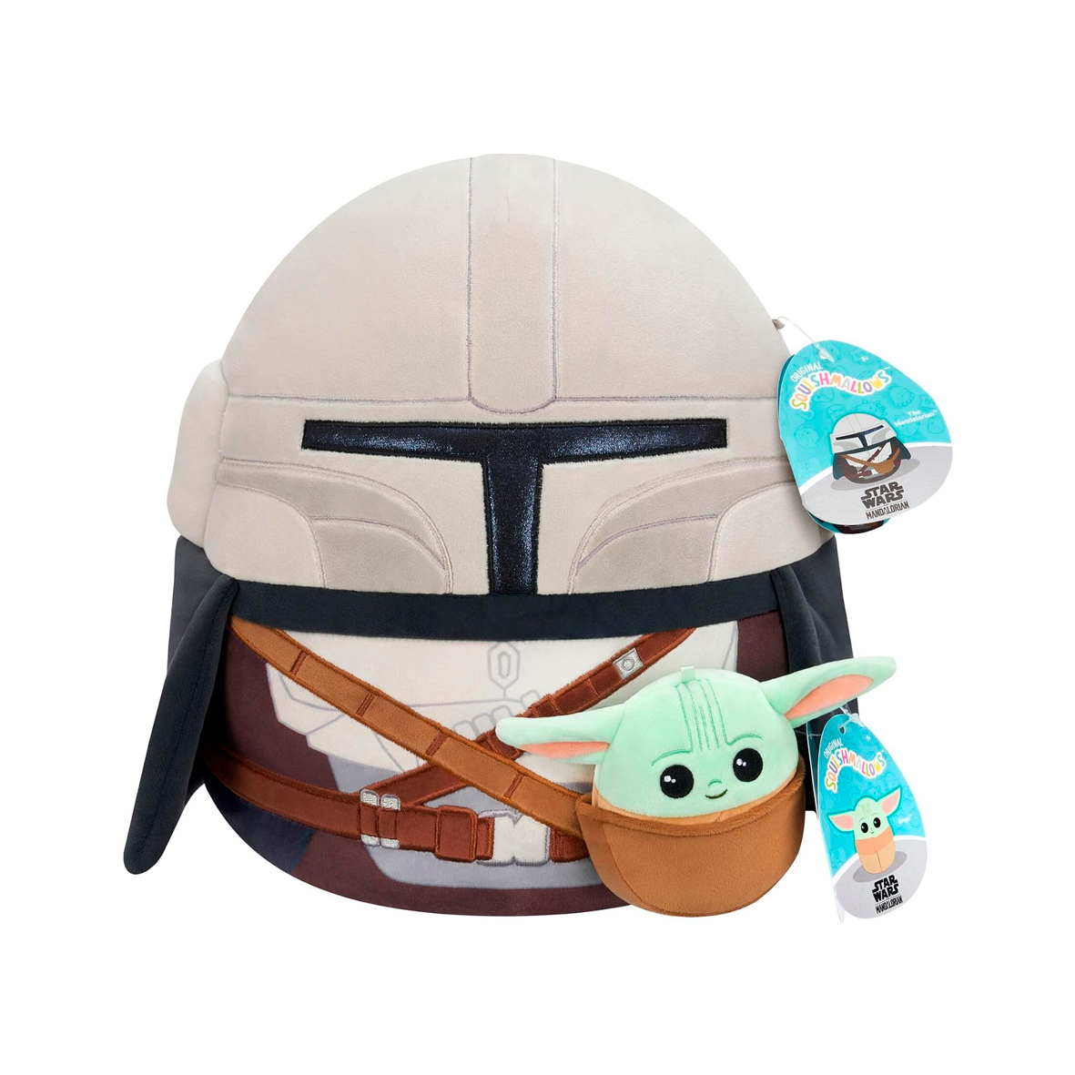 Squishmallows - Star Wars - Mandalorian 12" & Grogu 3.5" Plush