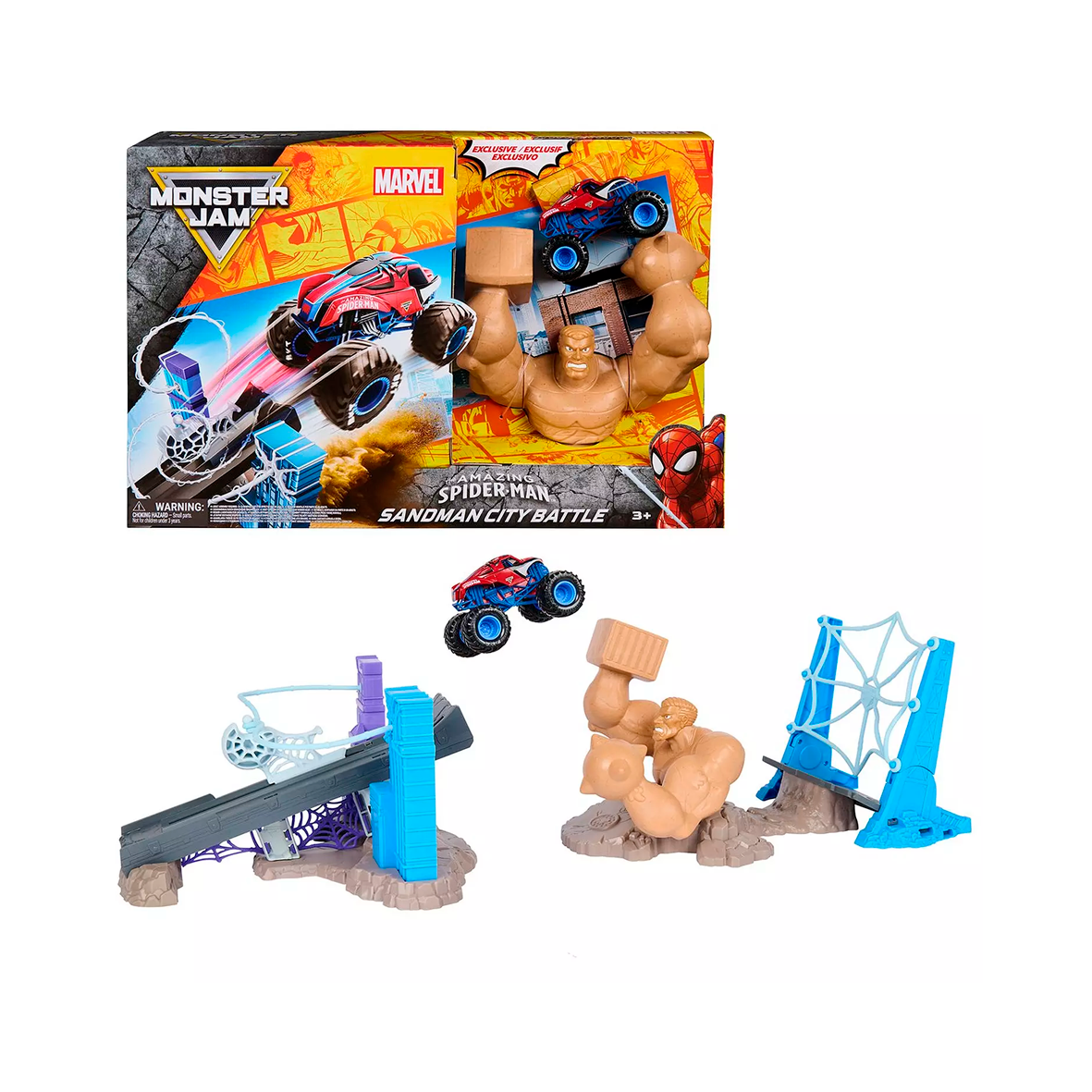 Monster Jam - The Amazing Spider Man - Sandman City Battle Playset